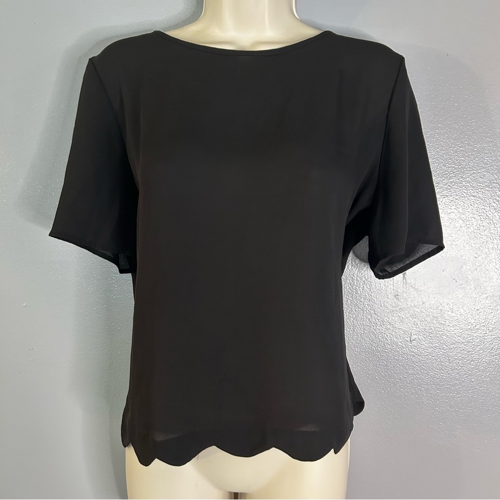 Basic Black Blouse Love Tree Large - Picture 2 of 6